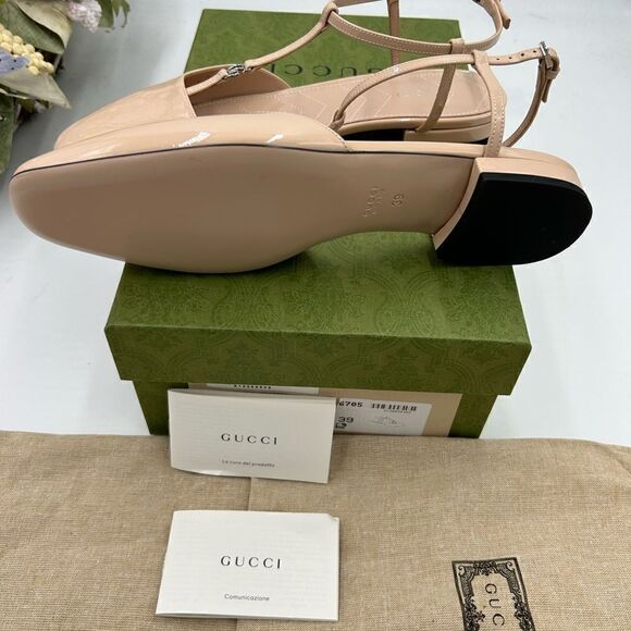 Women’s Gucci, T-strap, patent leather GG ballet flats size 39 made in Italy - Picture 6 of 8